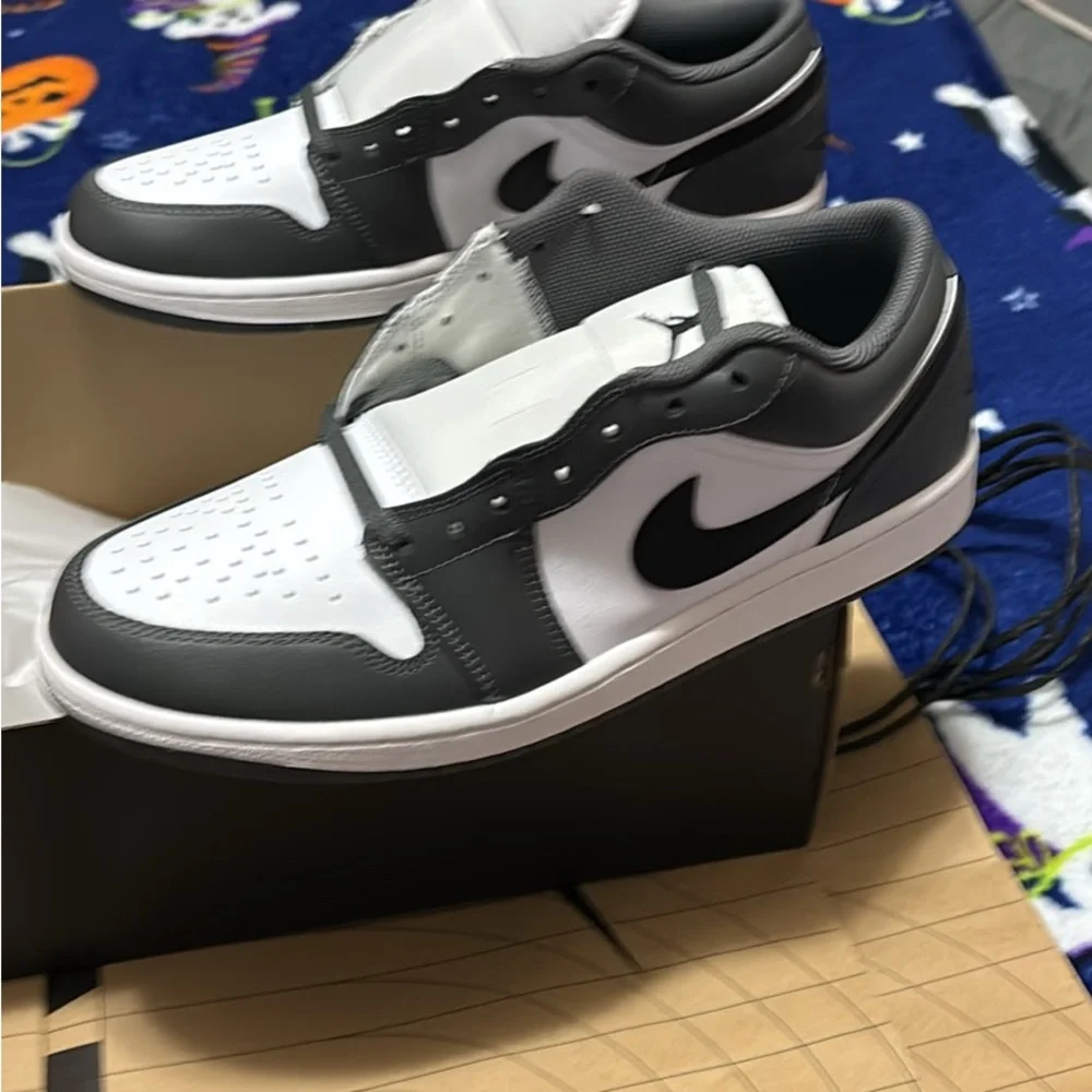 Jordan Black , Gray and White Sneakers